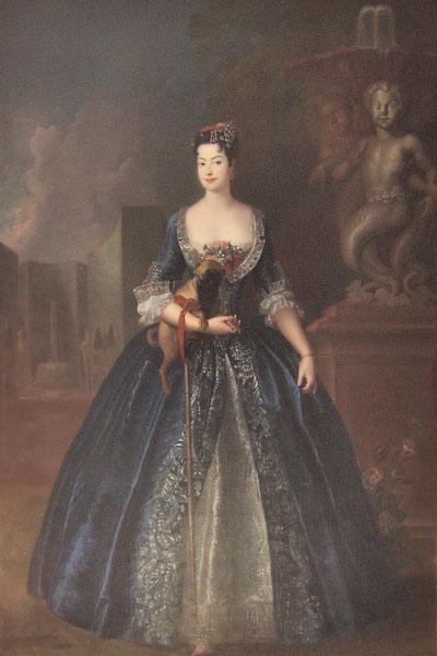 antoine pesne Portrait of Anna Orzelska with a pug. oil painting image